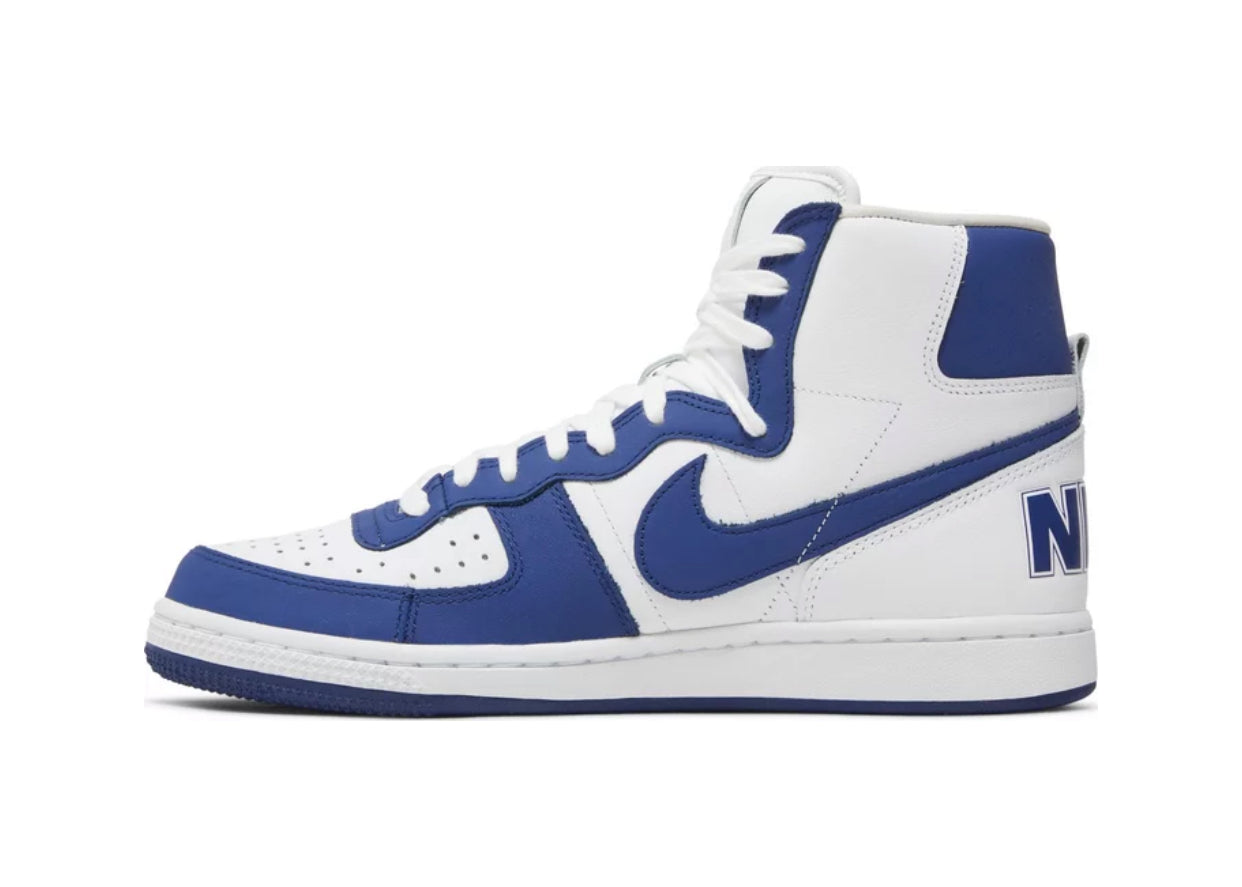 COMME DES GARÇONS HOMME PLUS Blue & White Nike Edition Terminator High Sneakers