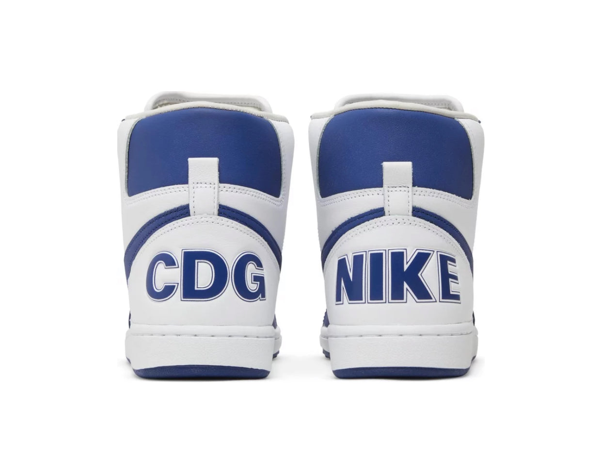 COMME DES GARÇONS HOMME PLUS Blue & White Nike Edition Terminator High Sneakers