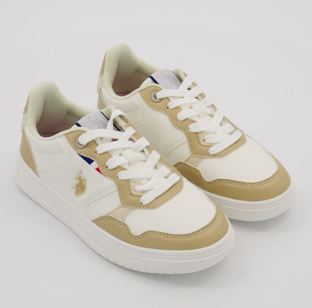 Unisex White and Beige Ralph Lauren U.S. POLO ASSN.